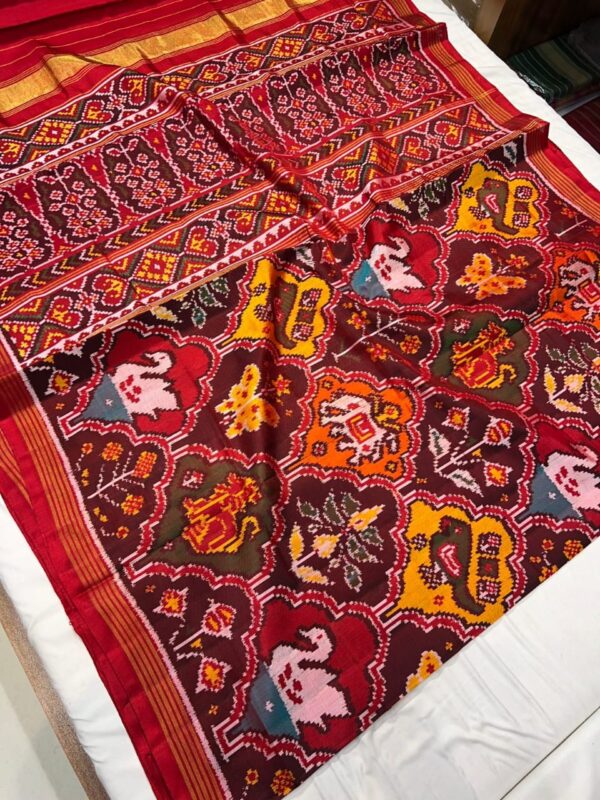 Ikat Weaving Patola Silk Saree - Image 10